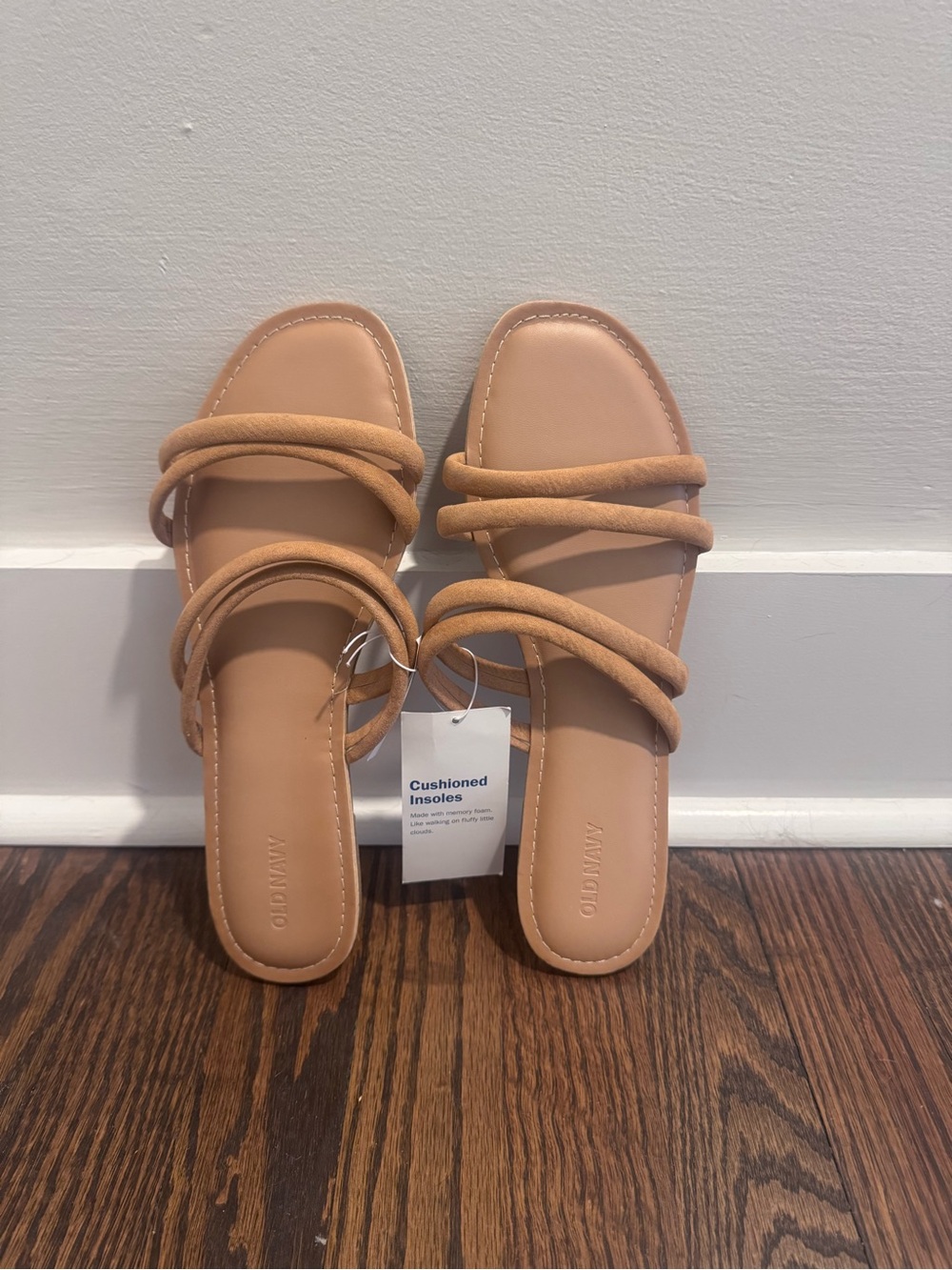 Old Navy Tan Double-Strap Slide Sandals